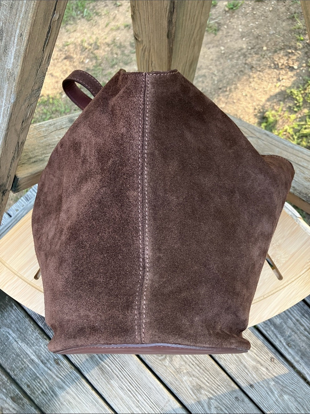 Viola Castellani Brown Suede Hobo Bag Leather Italy NWT - Picture 9 of 16